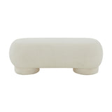 TOV Furniture Mara Vegan Shearling Ottoman Cream 43.3"W x 17.3"D x 15.8"H