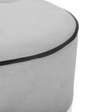 Klondike Grey & Black Velvet Ottoman Black,Grey TOV-OC68569