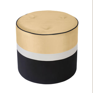 Klondike Champagne & Black Velvet Ottoman Black,Champagne TOV-OC68570