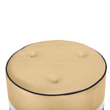 Klondike Champagne & Black Velvet Ottoman Black,Champagne TOV-OC68570