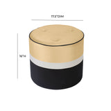 Klondike Champagne & Black Velvet Ottoman Black,Champagne TOV-OC68570