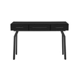 TOV Furniture Santana Glass Desk Console Table Black 47"W x 16.3"D x 30.5"H