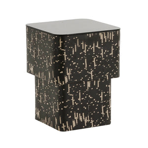 Faye Black Glass Side Table Black TOV-OC68587