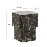 Faye Black Glass Side Table Black TOV-OC68587