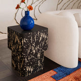 Faye Black Glass Side Table Black TOV-OC68587