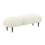 TOV Furniture Adalynn Vegan Leather Bench White 50"W x 15.7"D x 16"H