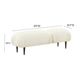 TOV Furniture Adalynn Vegan Leather Bench White 50"W x 15.7"D x 16"H