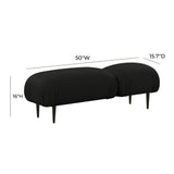 TOV Furniture Adalynn Vegan Leather Bench Black 50"W x 15.7"D x 16"H