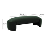 TOV Furniture Toledo Velvet Bench Forest Green 52.5"W x 18.3"D x 16.2"H