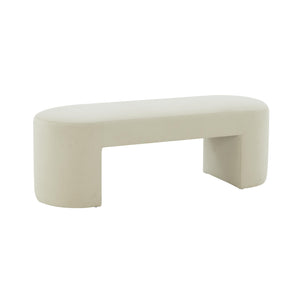 TOV Furniture Elena Velvet Bench Cream 51.2"W x 17.2"D x 18"H