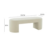 TOV Furniture Elena Velvet Bench Cream 51.2"W x 17.2"D x 18"H