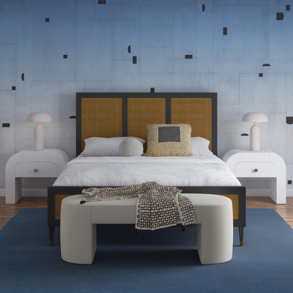 TOV Furniture Elena Velvet Bench Cream 51.2"W x 17.2"D x 18"H