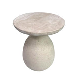 TOV Furniture Gina Travertine Side Table Cream 15.8"W x 15.8"D x 18.9"H