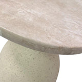 TOV Furniture Gina Travertine Side Table Cream 15.8"W x 15.8"D x 18.9"H