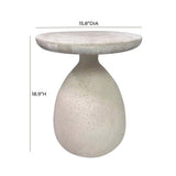 TOV Furniture Gina Travertine Side Table Cream 15.8"W x 15.8"D x 18.9"H