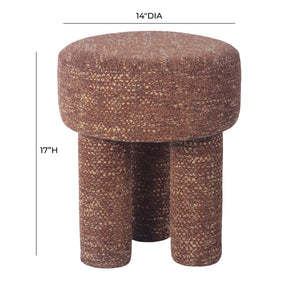 TOV Furniture Claire Sedona Knubby Stool Brown 14"W x 14"D x 17"H