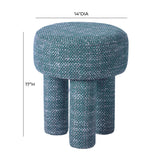 TOV Furniture Claire Knubby Stool Teal 14"W x 14"D x 17"H