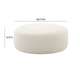 TOV Furniture Broohah Boucle Ottoman Cream 39.2"W x 39.2"D x 14.9"H