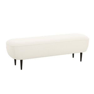 TOV Furniture Denise Boucle Bench Cream 50.7"W x 15.3"D x 16.1"H