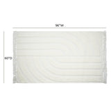 TOV Furniture Loop 5' x 8' Area Rug White 60"W x 96"D x 0.5"H