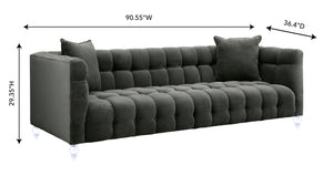 Bea Grey Velvet Sofa
