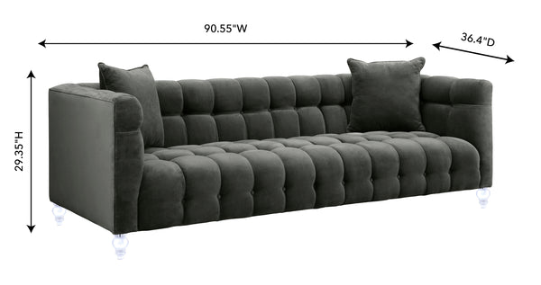 Bea Grey Velvet Sofa