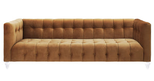 Bea Cognac Velvet Sofa
