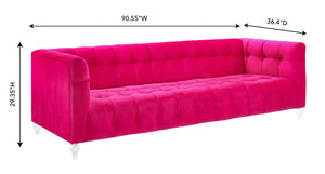 Bea Pink Velvet Sofa