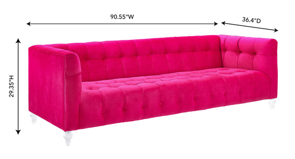 Bea Pink Velvet Sofa