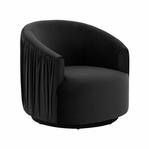 London Black Pleated Swivel Chair