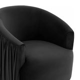 London Black Pleated Swivel Chair