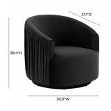 London Black Pleated Swivel Chair