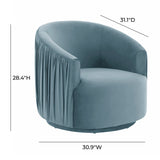 London Blue Pleated Swivel Chair