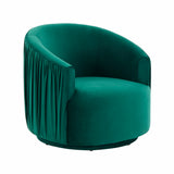 London Forest Green Pleated Swivel Chair