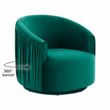 London Forest Green Pleated Swivel Chair