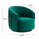 London Forest Green Pleated Swivel Chair