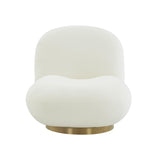 Emily Cream Velvet Swivel Chair