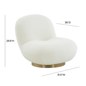 Emily Cream Velvet Swivel Chair