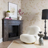 Emily Cream Velvet Swivel Chair