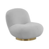 Emily Grey Velvet Swivel Chair