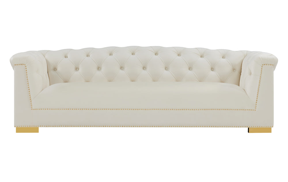 Farah Cream Velvet Sofa