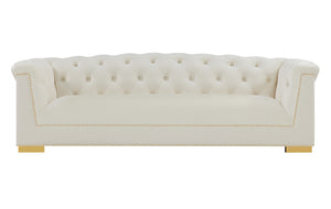 Farah Cream Velvet Sofa