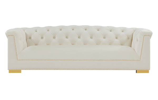 Farah Cream Velvet Sofa