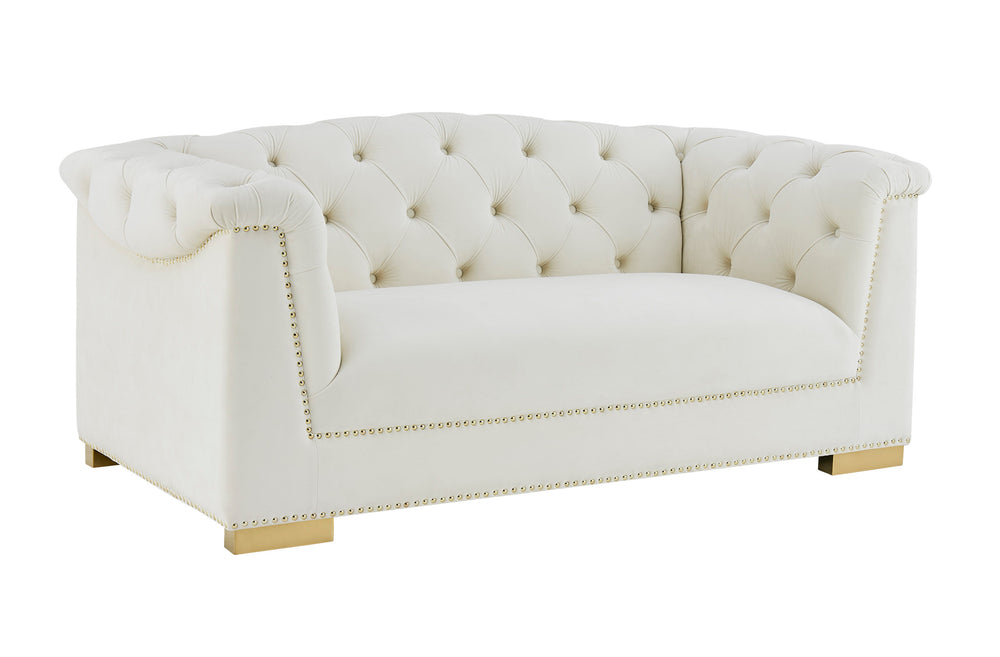 Farah Velvet Loveseat Cream TOV-S4931