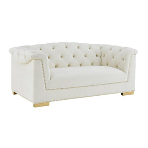 Farah Velvet Loveseat Cream TOV-S4931