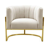 Magnolia Spotted Cream Chair with Gold