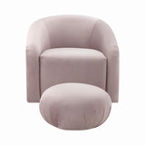 Boboli Mauve Velvet Chair + Ottoman Set