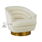 Canyon Cream Velvet Swivel Chair