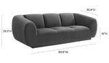 Emmet Grey Velvet Sofa