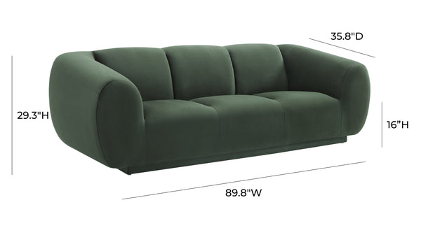 Emmet Forest Green Velvet Sofa